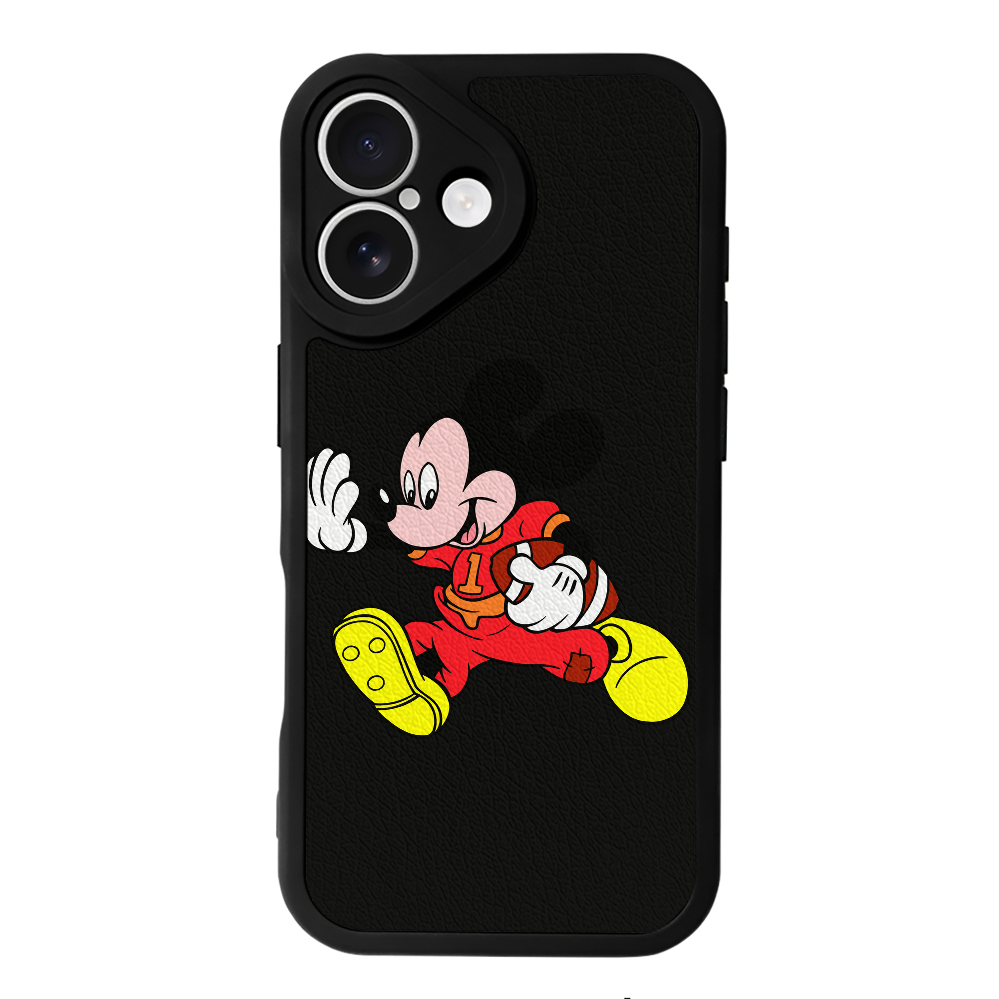 （画像用） ミッキーマウス Mickey Mouse 【iPhone 16シリーズ対応】シリコンスマホケース（レザー調） 材質：シリコン